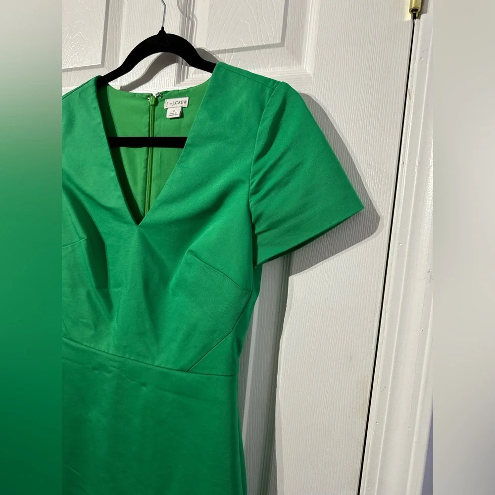 J. Crew Green Elegant Short Sleeve Dress size 0 - Picture 6 of 16